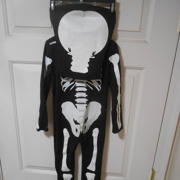 KIDS SIZE S 4/5 SKELETON HALLOWEEN COSTUME 2 PCS HOODIE & ZIPUP ONESIE 🎃 UNISEX - Picture 3 of 9